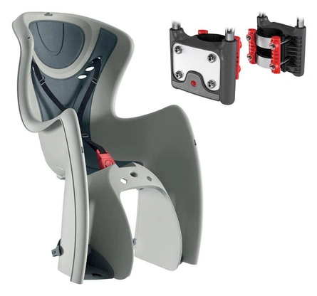 Foteliki dziecięce OKBABY BODYGUARD BABY SHIELD + zapięcie - mocowane na uchwycie - szary / ciemnoszary