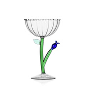Kieliszki do szampana Coupe optyczne niebieski kwiat 18 cm - Ichendorf Milano
