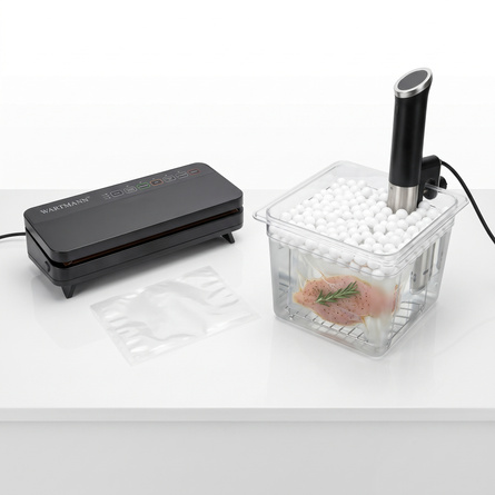 Cyrkulator sous vide Wartmann WM-1508 SV w zestawie ze zgrzewarką WM-2509 VC i workami 20x30 cm