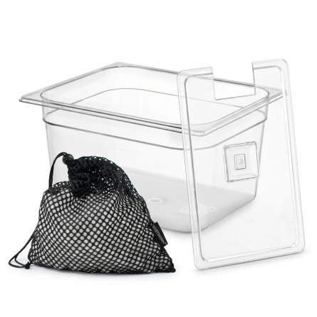 Pojemnik do sous vide Wartmann 26 l GN 1/1 w zestawie z pokrywą i kulkami termoizolacyjnymi 200 szt.
