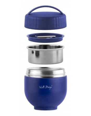 Termos z pojemnikiem i łyżką Fuori 680 ml Granatowy 30305 - Vialli Design