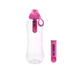 Butelka z dwoma wymiennymi filtrami 700ml różowa - Dafi