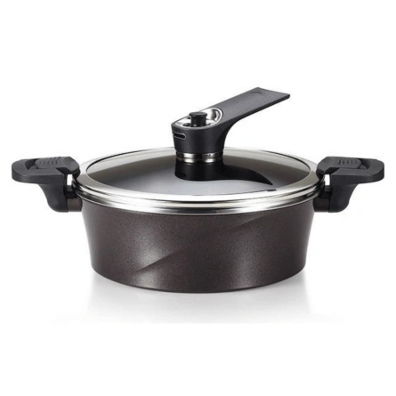 HAPPYCALL Garnek Próżniowy Vacuum Pot 24 cm 2,9 l brązowy niski