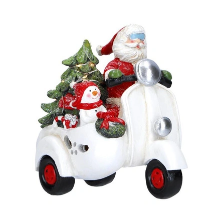 Św. Mikołaj Na Motorze Led 18Cm Merry Moments
