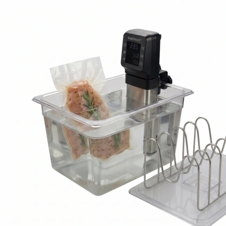 Cyrkulator sous vide Wartmann Elite II WM-1509 SV w zestawie z pojemnikiem 12 l, pokrywą i stojakiem