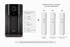 Hurom Water Purifier + zestaw filtrów na 3 lata – dystrybutor wody RO 4–95°C, zbiornik 8,8 L
