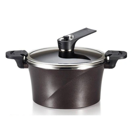 HAPPYCALL Garnek Próżniowy Vacuum Pot 24 cm / 4,6 l - brązowy wysoki
