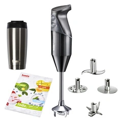 Blender ręczny Bamix M200 ToGo z bidonem w zestawie - Czarny
