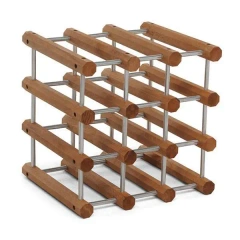 Stojak drewniany na butelki - Ilcantiniere Walnut / Aluminium - Foppapedretti