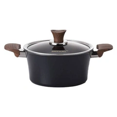 HAPPYCALL Garnek IH Woodique 20 cm / 2,5 L Czarny z powłoką tytanową