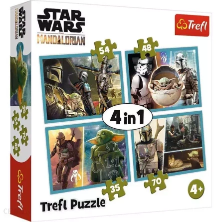 Puzzle 4 W 1 Mandalorian I Jego Świat - Trefl