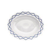 Owalny talerz do serwowania z zdobionej białej porcelany 38 cm La Bella Tavola A - Alessi