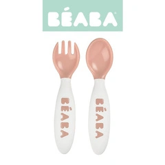 Beaba Sztućce plastikowe w etui Nude