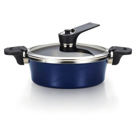 HAPPYCALL Garnek Próżniowy Vacuum Pot 24 cm 2,9 l granatowy niski