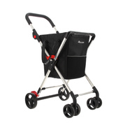 Wózek na zakupy Rolser Mini Basket MF M4B, czarny, 4 koła, torba 40 do 59 l