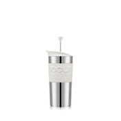 Kubki z zaparzaczem tłokowym do kawy Travel Press 0.35 l Off White