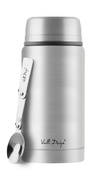 Termos obiadowy Vialli Design Fuori 750 ml, stal matowa, ze składaną łyżką
