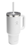 Biały kubek termiczny Hydro Flask 32 oz Travel Tumbler z uchwytem i słomką