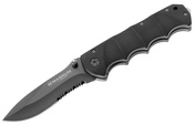 Nóż składany Boker Magnum Black Spear z ząbkowanym ostrzem i zbijakiem do szyb