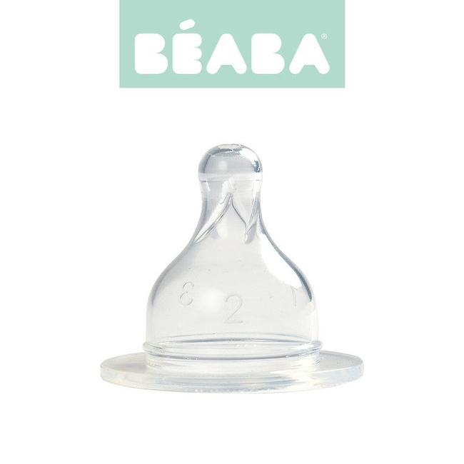Beaba Zestaw 2 smoczków do butelek szerokootworowych, zmienny przepływ 6m+