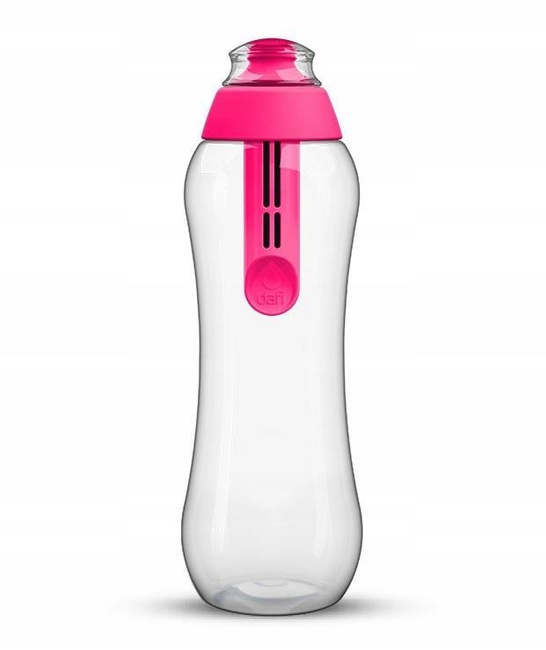Butelka z dwoma wymiennymi filtrami 700ml różowa - Dafi