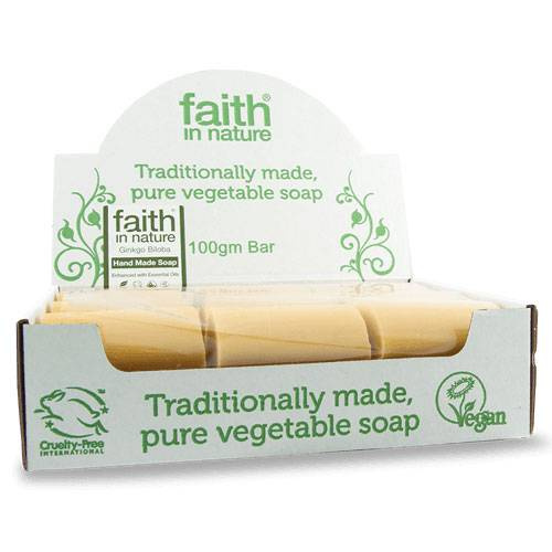 Organiczne mydła z wyciągiem z Miłorzębu, 18sztuk x 100g - Faith In Nature