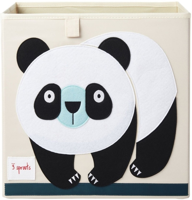 Pudełko na zabawki Panda Black - 3 Sprouts