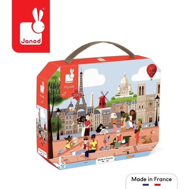 Puzzle w walizce Paryż 200 elementów 7+ Made in France - Janod