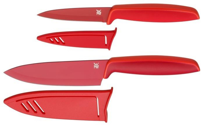 Zestaw 2 noży kuchennych Touch czerwony - WMF